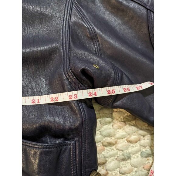 Vintage Marc Buchanan Pelle Pelle Mens Size 40 Global 1994 Navy Leather Trench - Picture 14 of 15